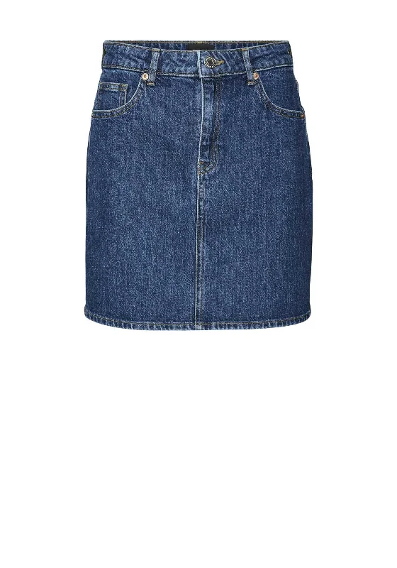 Vero Moda Tessa Mini A-Line Denim Skirt, Medium Blue Denim wool skirt sturdy