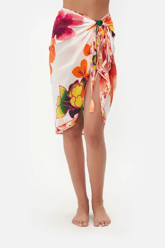 Short Tassel Sarong Pretty As A Poppy velvet skirt plush