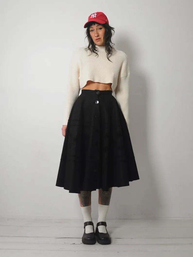 1950's Wool Felt Circle Skirt tulle skirt dreamy