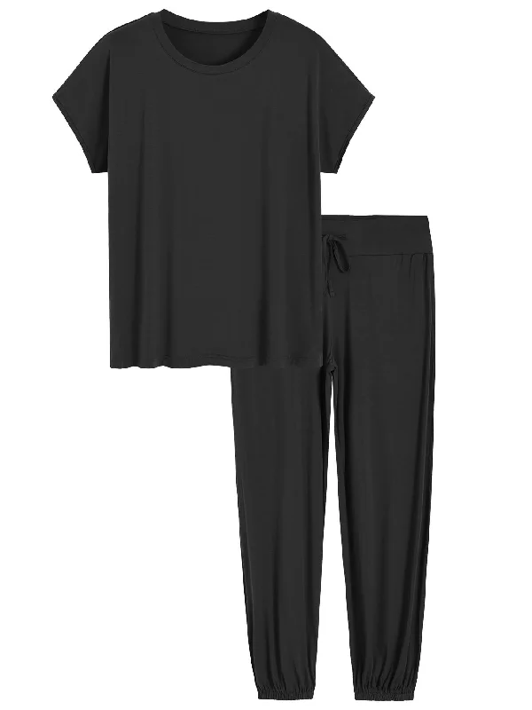 Women's Palazzo Pants Pajamas Set Viscose Lounge Set Stylish Slim Trousers