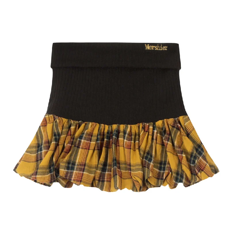 Aesthetic Plaid Balloon Mini Skirt silk skirt luxurious