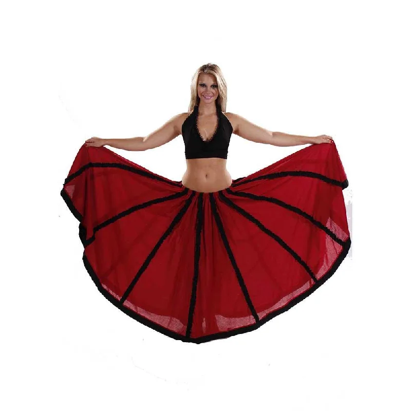 Belly Dance  Cotton Circular Skirt withTrim | TANOR SKIRT ruffled skirt detail