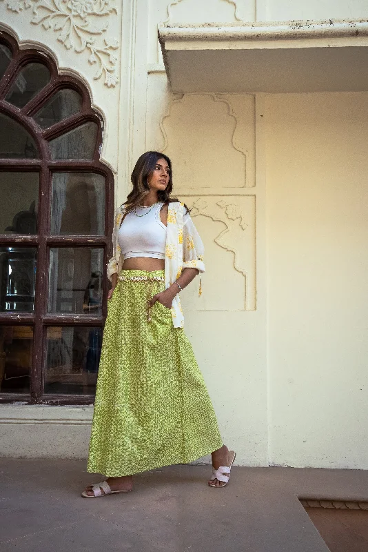 Lime Zest Skirt linen skirt breathable