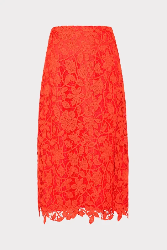 Carreen Summer Floral Lace Skirt low waist skirt