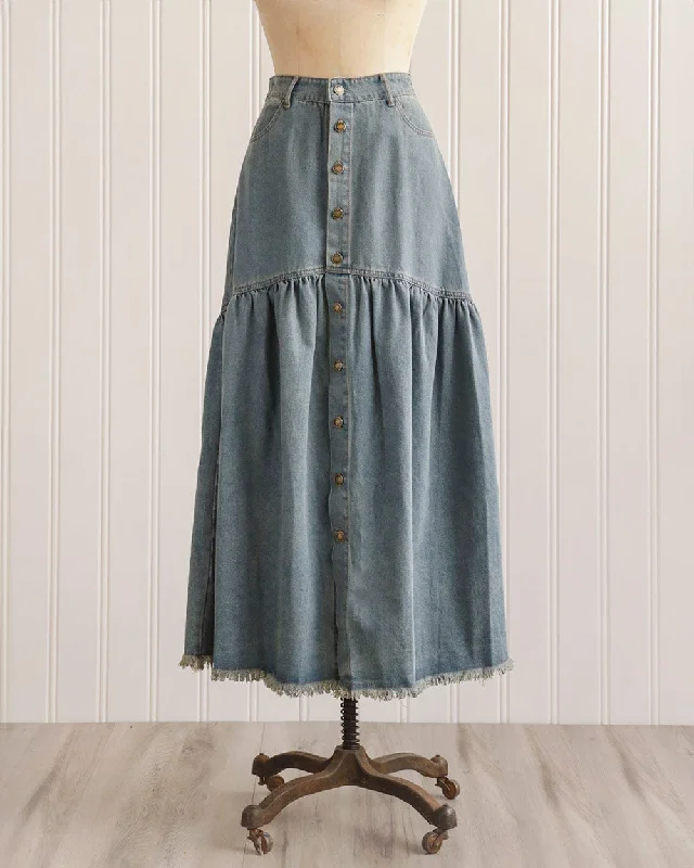 Modern Frontier Denim Skirt linen skirt relaxed