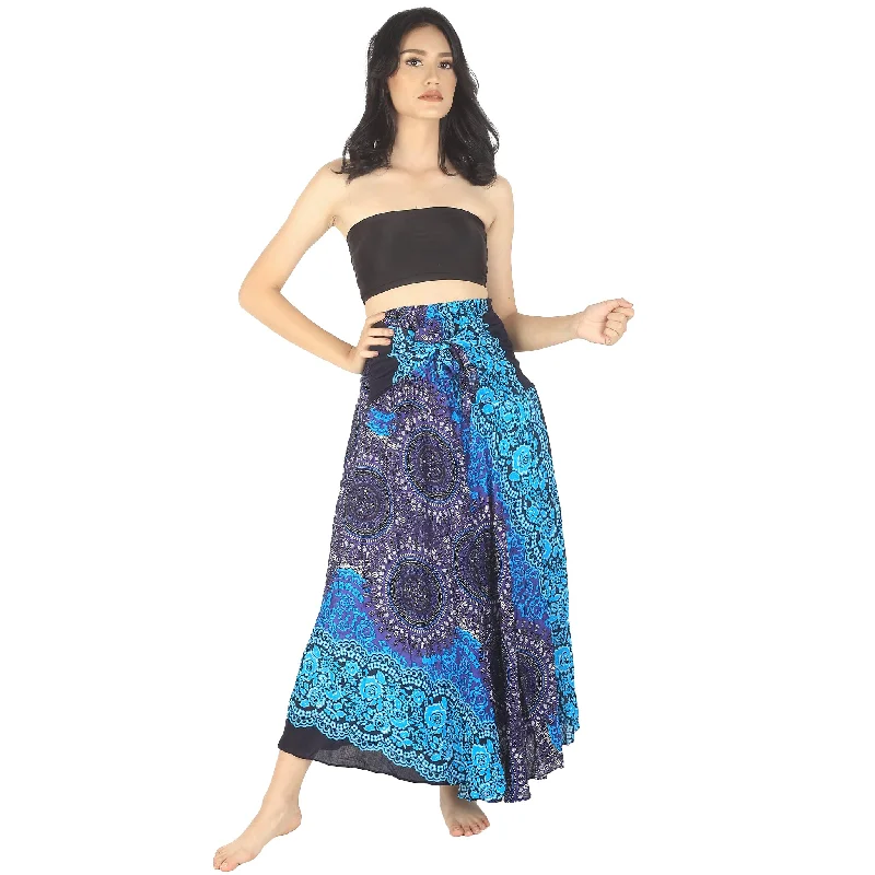 Clock Nut Women's Bohemian Skirt in Navy SK0033 020067 02 silk skirt lustrous