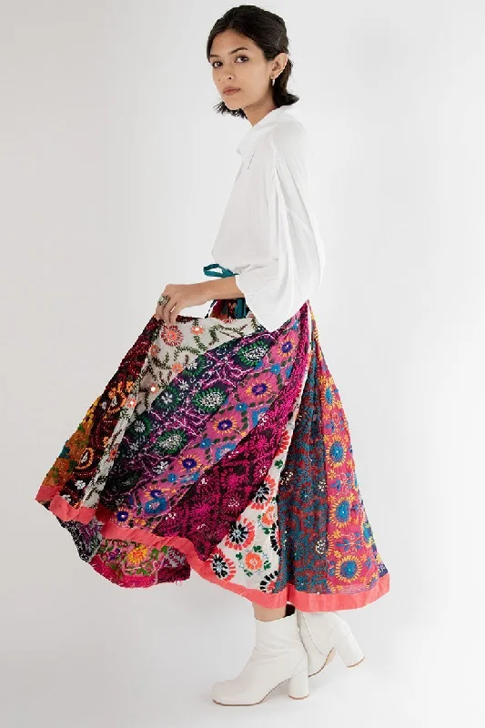 EMBROIDERED SKIRT LOUISE velvet skirt sumptuous