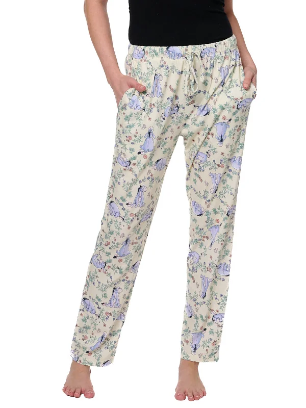 Eeyore Lounge Pajama Cotton Pants Watercolor Floral Womens Disney Comfortable Maternity Pants