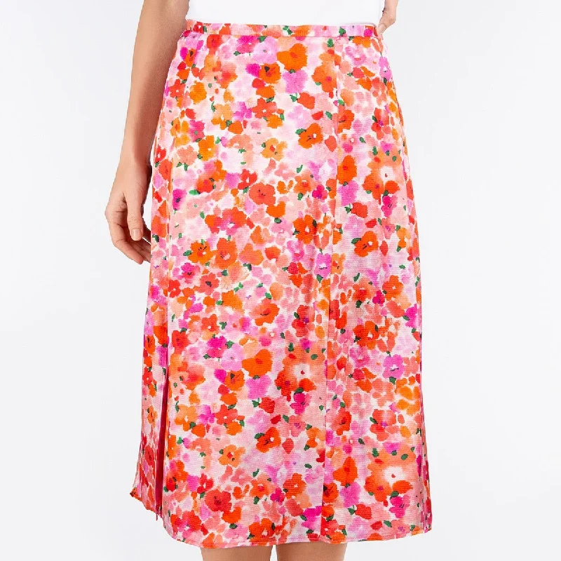 Envelope Skirt in Poppy Field ruffled skirt detail