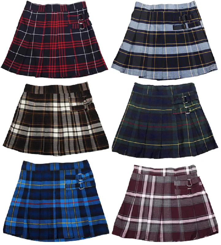 French Toast School Uniform Girls Regular & Plus Sizes Pleat Plaid Scooter Skirt chiffon skirt lightweight