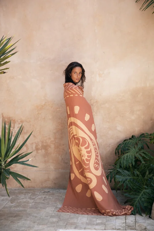 GENTLE LIVING SARONG - RUST velvet skirt plush