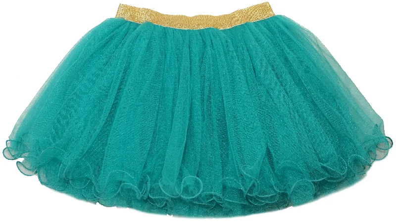 Gold Elastic Turquoise Tutu Skirt silk skirt elegant