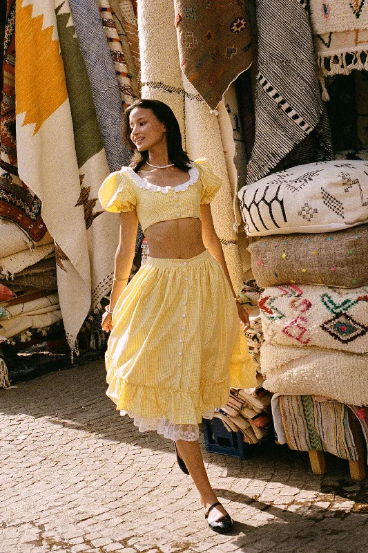 Marrakech Yellow Skirt corduroy skirt durable