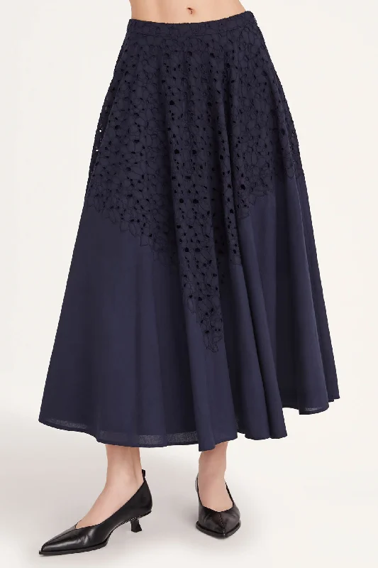 Merrick Skirt in Navy cashmere skirt plush