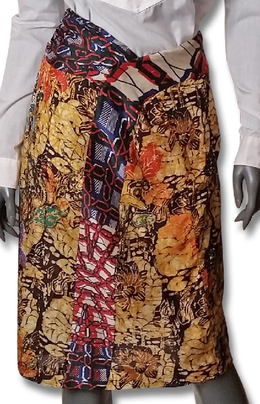 Multi Print Dries van Noten Silk Skirt low waist skirt