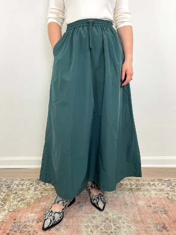 Nylon Maxi Skirt in Elm cashmere skirt fine