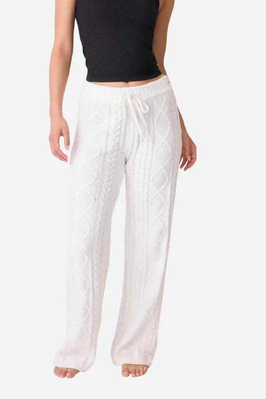 PJ Salvage Pant Cable Crew Ivory Fashionable Tapered Leg Pants