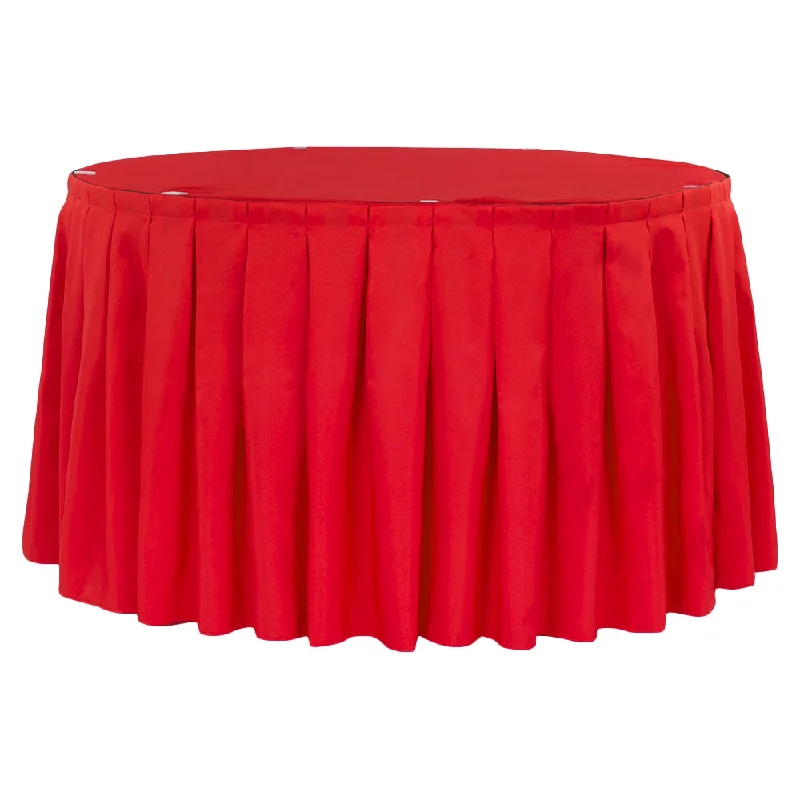 Polyester 14ft Table Skirt - Red silk skirt sleek