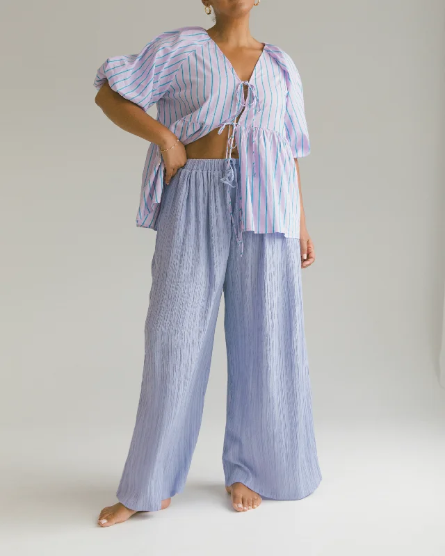 Posey Pants | Purple Crepe Formal Wide-Leg Pants