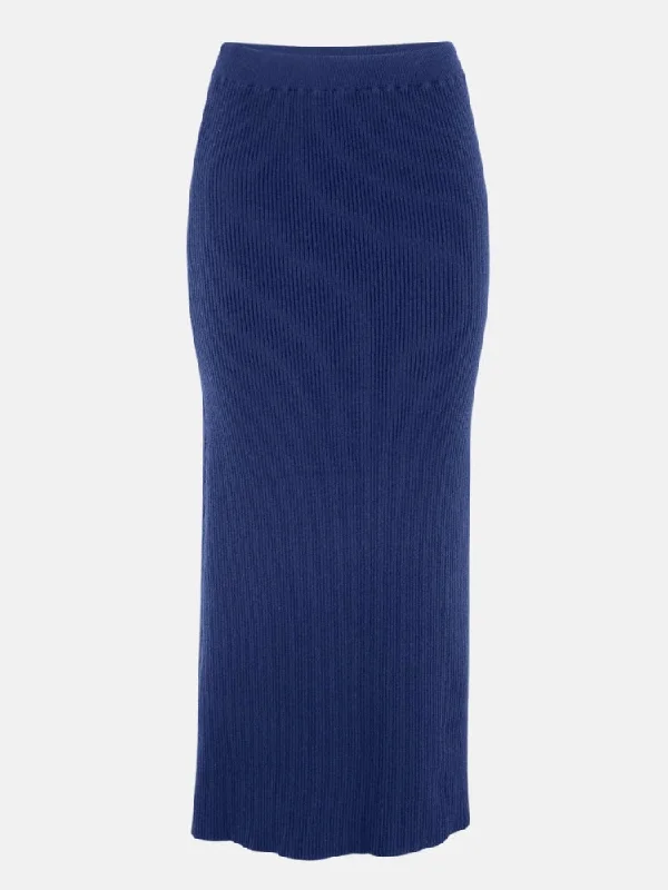 RIBBED KNIT STRAIGHT SKIRT silk skirt elegant