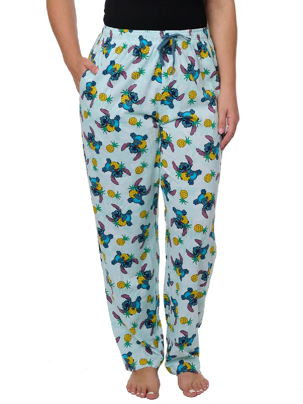 Women's Disney Stitch Pajama Pants Lounge Wear Hawaii Elegant High-Waist Pants