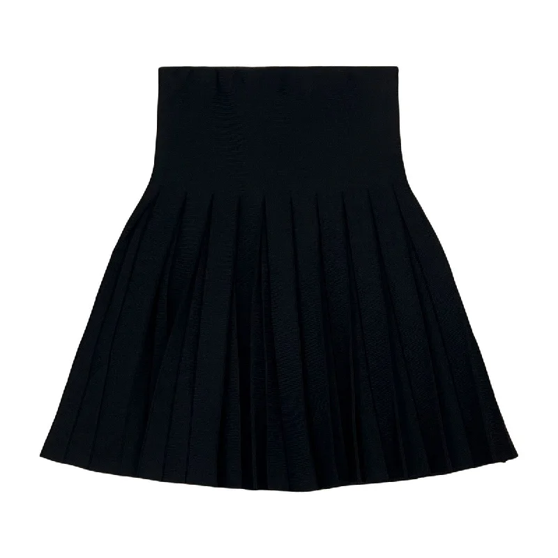 Teela Black Pleated Skirt pleated skirt texture