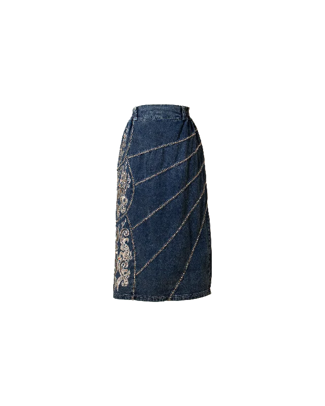 Vintage Jazzino Denim Skirt breathable skirt fabric