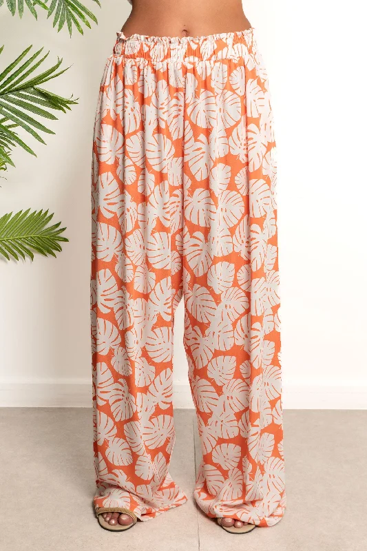 Viscose Leaves Pants - Zola Relaxed Fit Trousers