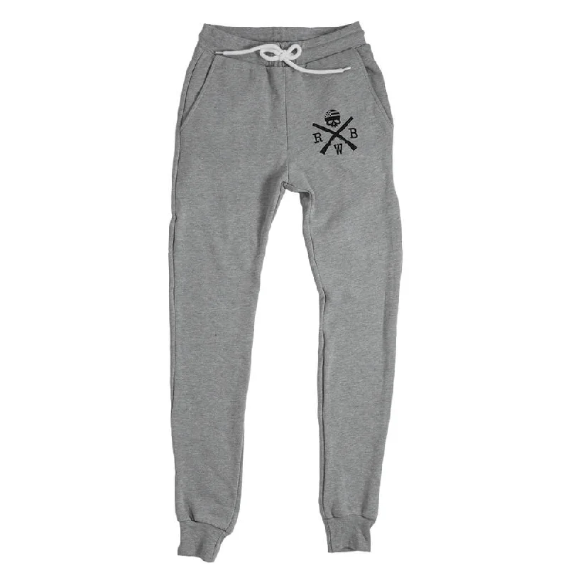 Women's Comfort American Made Jogger Sweat Pants (Heather Gray) Relaxed Lounge Trousers