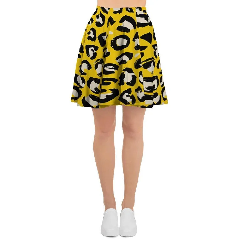 Yellow Leopard Women's Skirt high waist skirt