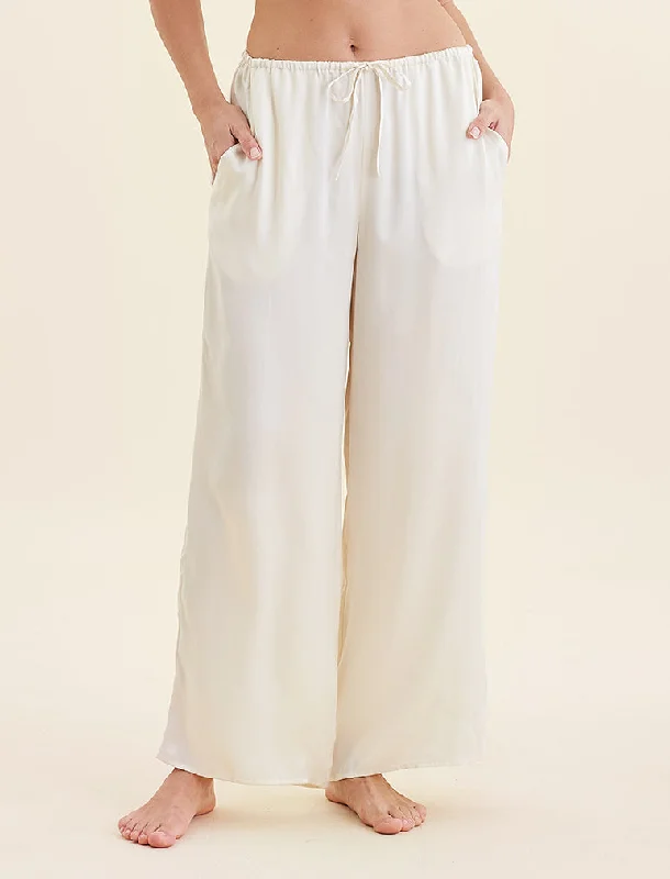 Audrey Washable Silk Wide Leg Pants Comfortable Denim Pants